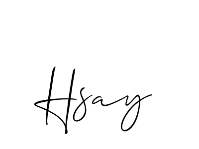 Also You can easily find your signature by using the search form. We will create Hsay name handwritten signature images for you free of cost using Allison_Script sign style. Hsay signature style 2 images and pictures png