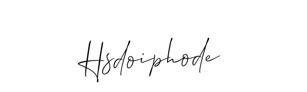 Design your own signature with our free online signature maker. With this signature software, you can create a handwritten (Allison_Script) signature for name Hsdoiphode. Hsdoiphode signature style 2 images and pictures png