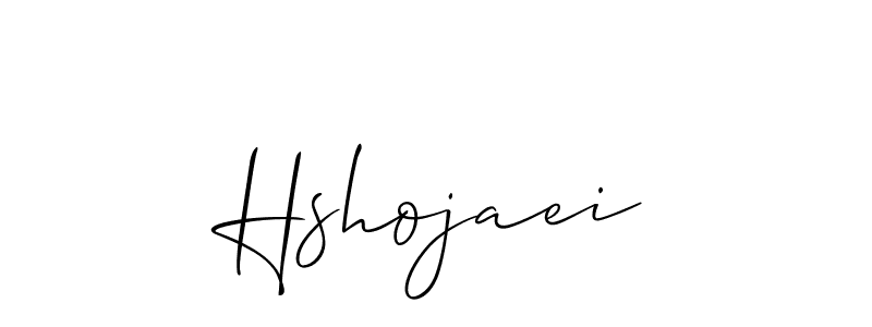 Use a signature maker to create a handwritten signature online. With this signature software, you can design (Allison_Script) your own signature for name Hshojaei. Hshojaei signature style 2 images and pictures png