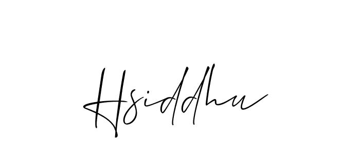 How to make Hsiddhu signature? Allison_Script is a professional autograph style. Create handwritten signature for Hsiddhu name. Hsiddhu signature style 2 images and pictures png
