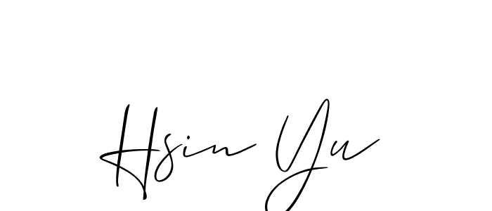 How to make Hsin Yu signature? Allison_Script is a professional autograph style. Create handwritten signature for Hsin Yu name. Hsin Yu signature style 2 images and pictures png