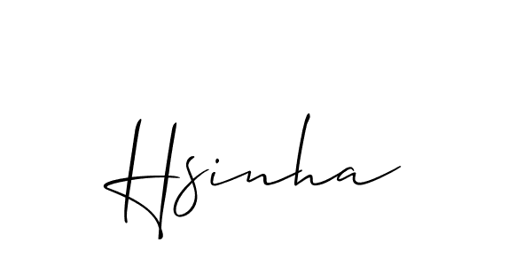 Use a signature maker to create a handwritten signature online. With this signature software, you can design (Allison_Script) your own signature for name Hsinha. Hsinha signature style 2 images and pictures png