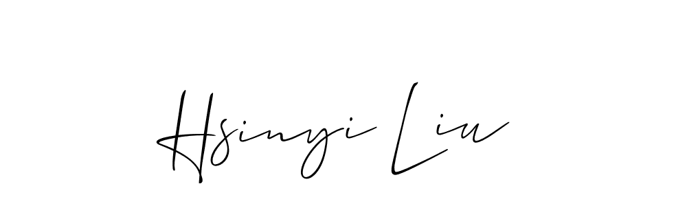 Use a signature maker to create a handwritten signature online. With this signature software, you can design (Allison_Script) your own signature for name Hsinyi Liu. Hsinyi Liu signature style 2 images and pictures png