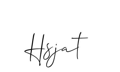 The best way (Allison_Script) to make a short signature is to pick only two or three words in your name. The name Hsjat include a total of six letters. For converting this name. Hsjat signature style 2 images and pictures png