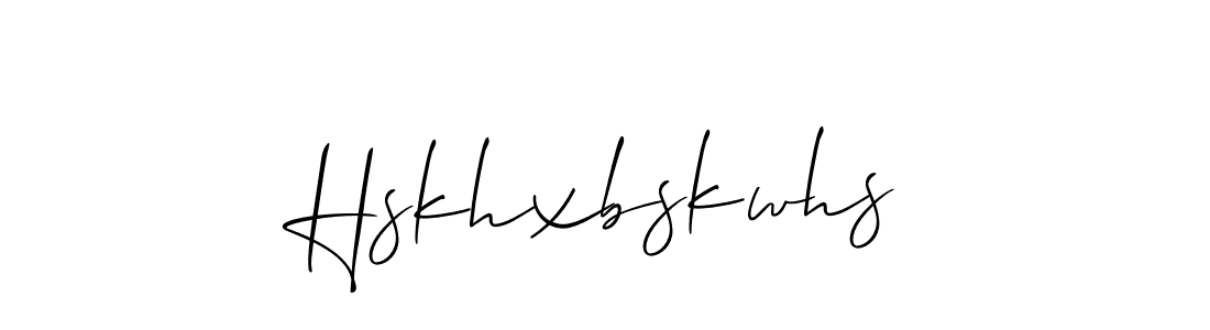 How to make Hskhxbskwhs name signature. Use Allison_Script style for creating short signs online. This is the latest handwritten sign. Hskhxbskwhs signature style 2 images and pictures png