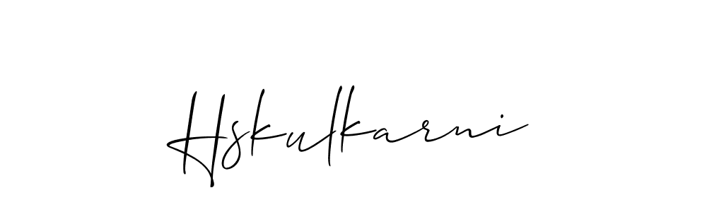 Allison_Script is a professional signature style that is perfect for those who want to add a touch of class to their signature. It is also a great choice for those who want to make their signature more unique. Get Hskulkarni name to fancy signature for free. Hskulkarni signature style 2 images and pictures png
