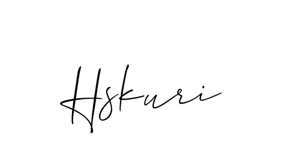 Use a signature maker to create a handwritten signature online. With this signature software, you can design (Allison_Script) your own signature for name Hskuri. Hskuri signature style 2 images and pictures png