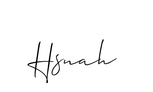 Design your own signature with our free online signature maker. With this signature software, you can create a handwritten (Allison_Script) signature for name Hsnah. Hsnah signature style 2 images and pictures png