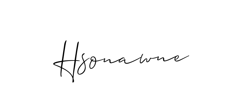 You should practise on your own different ways (Allison_Script) to write your name (Hsonawne) in signature. don't let someone else do it for you. Hsonawne signature style 2 images and pictures png