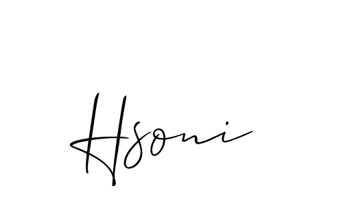 Use a signature maker to create a handwritten signature online. With this signature software, you can design (Allison_Script) your own signature for name Hsoni. Hsoni signature style 2 images and pictures png