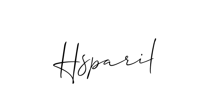 It looks lik you need a new signature style for name Hsparil. Design unique handwritten (Allison_Script) signature with our free signature maker in just a few clicks. Hsparil signature style 2 images and pictures png