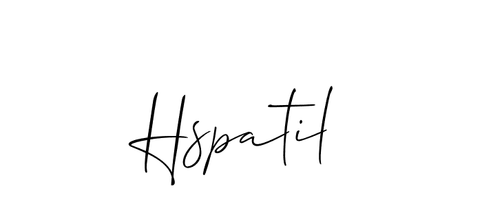 The best way (Allison_Script) to make a short signature is to pick only two or three words in your name. The name Hspatil include a total of six letters. For converting this name. Hspatil signature style 2 images and pictures png