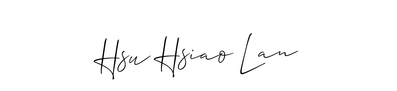 Make a short Hsu Hsiao Lan signature style. Manage your documents anywhere anytime using Allison_Script. Create and add eSignatures, submit forms, share and send files easily. Hsu Hsiao Lan signature style 2 images and pictures png