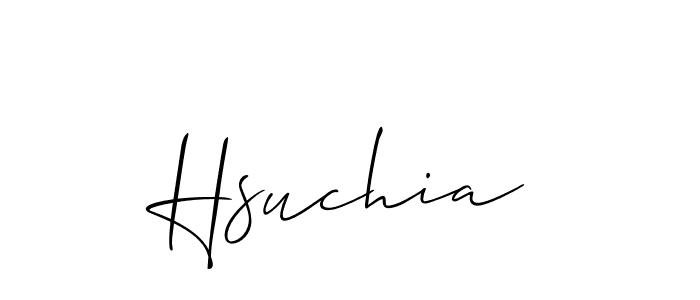 Create a beautiful signature design for name Hsuchia. With this signature (Allison_Script) fonts, you can make a handwritten signature for free. Hsuchia signature style 2 images and pictures png