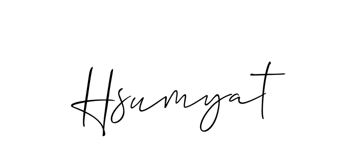 Also we have Hsumyat name is the best signature style. Create professional handwritten signature collection using Allison_Script autograph style. Hsumyat signature style 2 images and pictures png