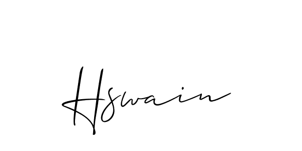 How to make Hswain signature? Allison_Script is a professional autograph style. Create handwritten signature for Hswain name. Hswain signature style 2 images and pictures png
