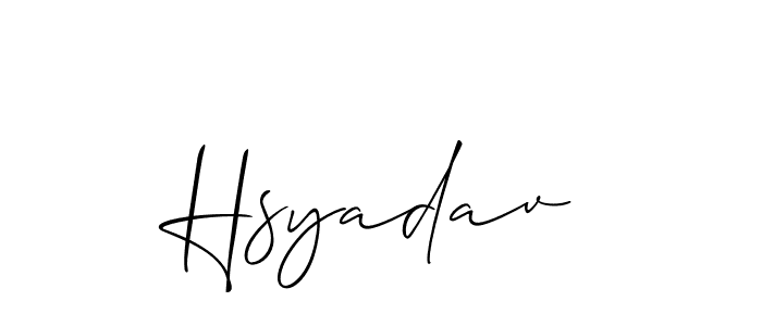 Make a beautiful signature design for name Hsyadav. Use this online signature maker to create a handwritten signature for free. Hsyadav signature style 2 images and pictures png