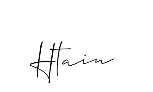 How to make Htain signature? Allison_Script is a professional autograph style. Create handwritten signature for Htain name. Htain signature style 2 images and pictures png
