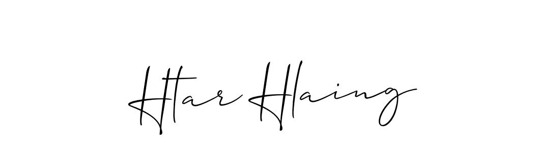 Design your own signature with our free online signature maker. With this signature software, you can create a handwritten (Allison_Script) signature for name Htar Hlaing. Htar Hlaing signature style 2 images and pictures png