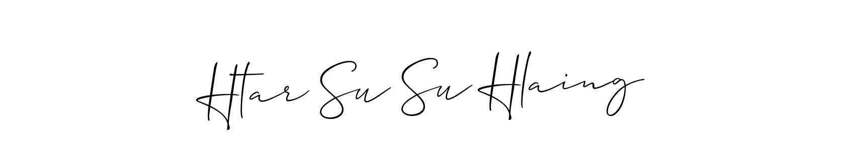 You should practise on your own different ways (Allison_Script) to write your name (Htar Su Su Hlaing) in signature. don't let someone else do it for you. Htar Su Su Hlaing signature style 2 images and pictures png
