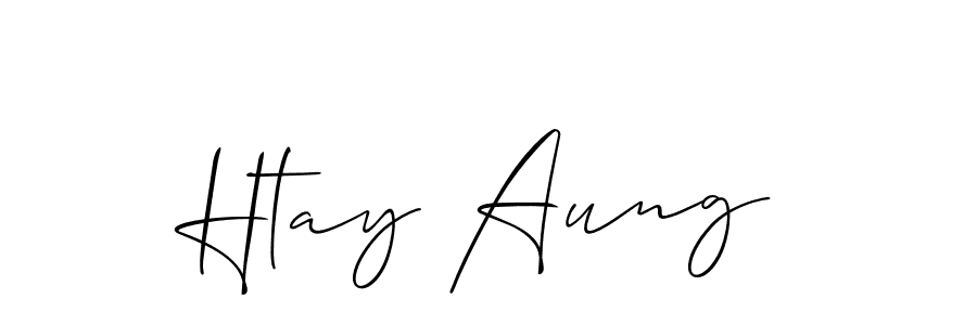 Also we have Htay Aung name is the best signature style. Create professional handwritten signature collection using Allison_Script autograph style. Htay Aung signature style 2 images and pictures png