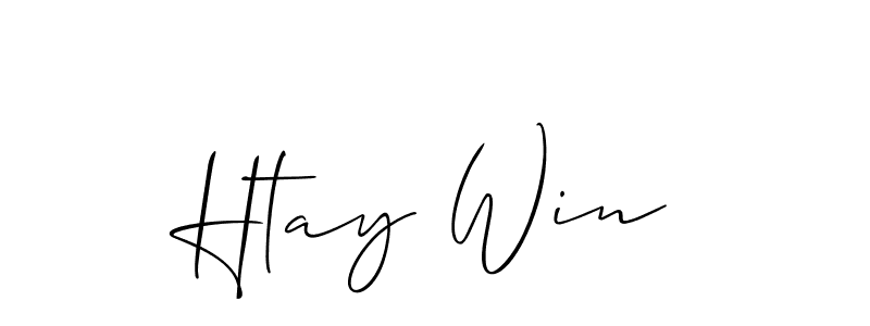 How to make Htay Win name signature. Use Allison_Script style for creating short signs online. This is the latest handwritten sign. Htay Win signature style 2 images and pictures png