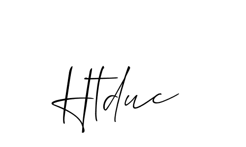 Make a short Htduc signature style. Manage your documents anywhere anytime using Allison_Script. Create and add eSignatures, submit forms, share and send files easily. Htduc signature style 2 images and pictures png