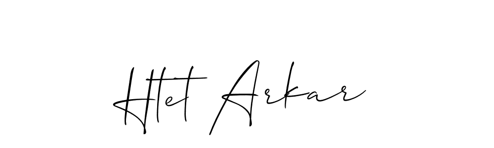 How to make Htet Arkar name signature. Use Allison_Script style for creating short signs online. This is the latest handwritten sign. Htet Arkar signature style 2 images and pictures png