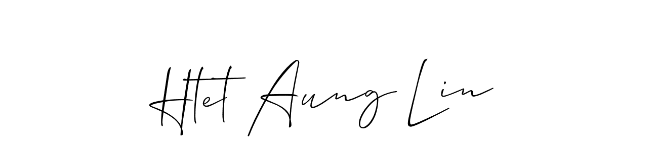 Also You can easily find your signature by using the search form. We will create Htet Aung Lin name handwritten signature images for you free of cost using Allison_Script sign style. Htet Aung Lin signature style 2 images and pictures png