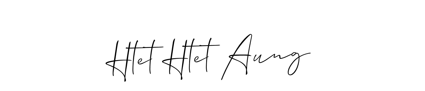 How to make Htet Htet Aung signature? Allison_Script is a professional autograph style. Create handwritten signature for Htet Htet Aung name. Htet Htet Aung signature style 2 images and pictures png