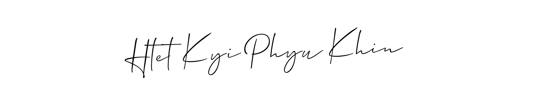 How to Draw Htet Kyi Phyu Khin signature style? Allison_Script is a latest design signature styles for name Htet Kyi Phyu Khin. Htet Kyi Phyu Khin signature style 2 images and pictures png