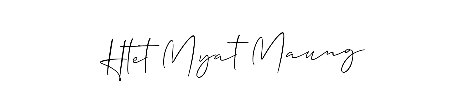 Allison_Script is a professional signature style that is perfect for those who want to add a touch of class to their signature. It is also a great choice for those who want to make their signature more unique. Get Htet Myat Maung name to fancy signature for free. Htet Myat Maung signature style 2 images and pictures png