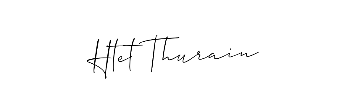 How to make Htet Thurain name signature. Use Allison_Script style for creating short signs online. This is the latest handwritten sign. Htet Thurain signature style 2 images and pictures png