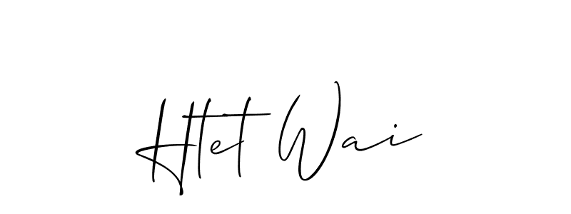 You should practise on your own different ways (Allison_Script) to write your name (Htet Wai) in signature. don't let someone else do it for you. Htet Wai signature style 2 images and pictures png