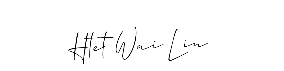 Make a short Htet Wai Lin signature style. Manage your documents anywhere anytime using Allison_Script. Create and add eSignatures, submit forms, share and send files easily. Htet Wai Lin signature style 2 images and pictures png