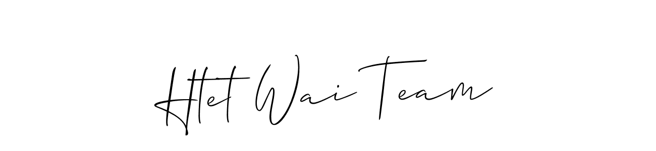 Check out images of Autograph of Htet Wai Team name. Actor Htet Wai Team Signature Style. Allison_Script is a professional sign style online. Htet Wai Team signature style 2 images and pictures png