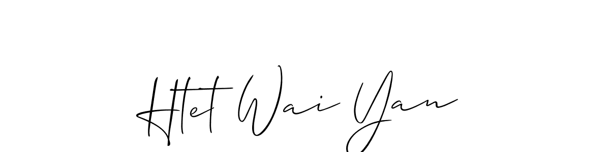 Similarly Allison_Script is the best handwritten signature design. Signature creator online .You can use it as an online autograph creator for name Htet Wai Yan. Htet Wai Yan signature style 2 images and pictures png