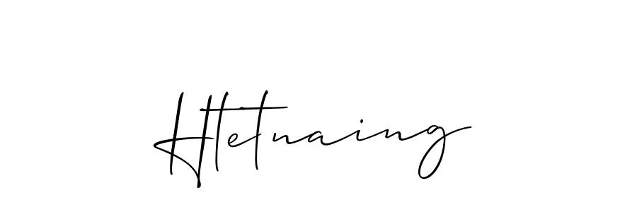 How to make Htetnaing name signature. Use Allison_Script style for creating short signs online. This is the latest handwritten sign. Htetnaing signature style 2 images and pictures png