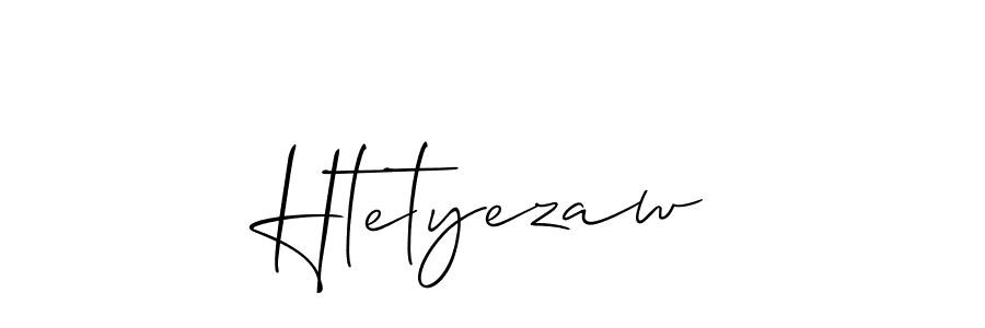 The best way (Allison_Script) to make a short signature is to pick only two or three words in your name. The name Htetyezaw include a total of six letters. For converting this name. Htetyezaw signature style 2 images and pictures png