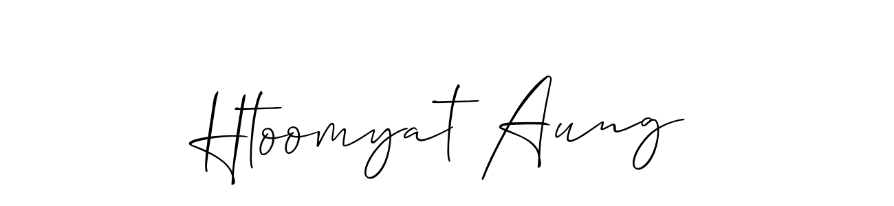 Create a beautiful signature design for name Htoomyat Aung. With this signature (Allison_Script) fonts, you can make a handwritten signature for free. Htoomyat Aung signature style 2 images and pictures png