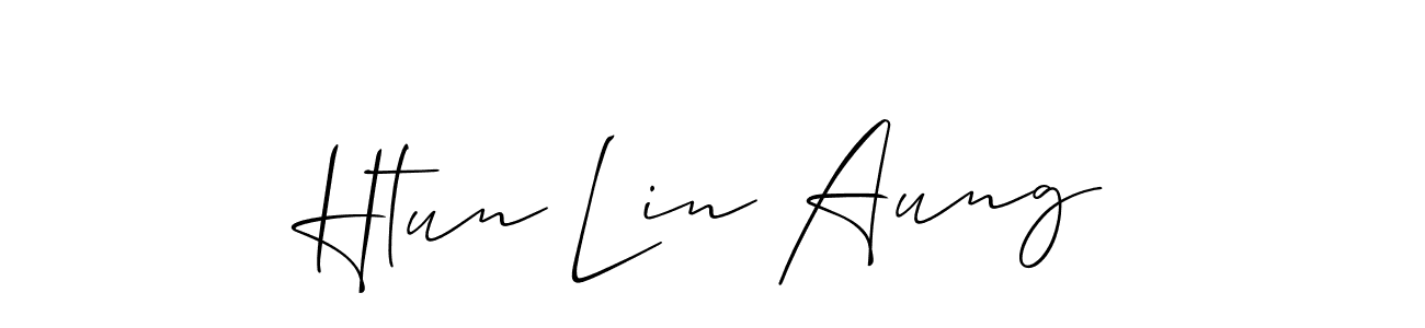 Also we have Htun Lin Aung name is the best signature style. Create professional handwritten signature collection using Allison_Script autograph style. Htun Lin Aung signature style 2 images and pictures png