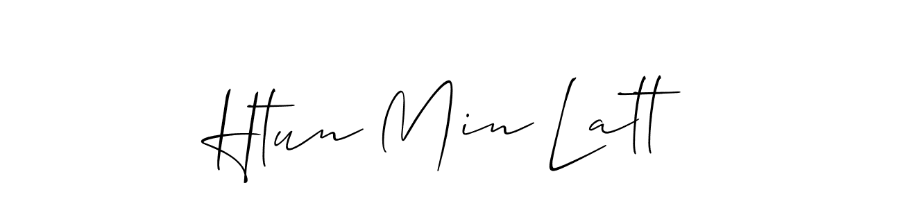 Also we have Htun Min Latt name is the best signature style. Create professional handwritten signature collection using Allison_Script autograph style. Htun Min Latt signature style 2 images and pictures png