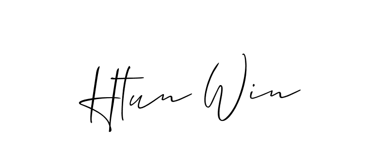 How to make Htun Win name signature. Use Allison_Script style for creating short signs online. This is the latest handwritten sign. Htun Win signature style 2 images and pictures png