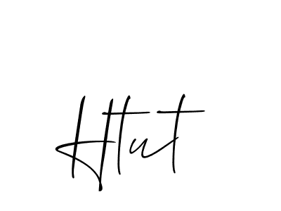 Use a signature maker to create a handwritten signature online. With this signature software, you can design (Allison_Script) your own signature for name Htut. Htut signature style 2 images and pictures png