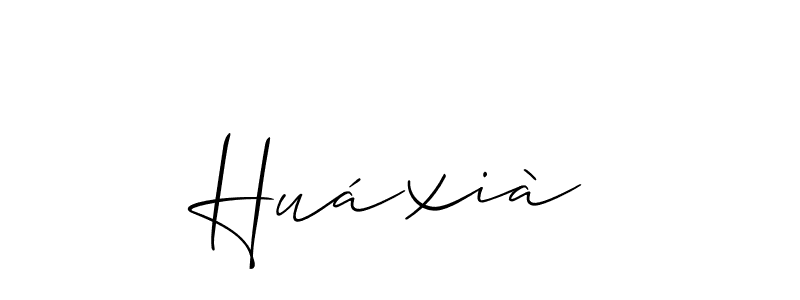 Use a signature maker to create a handwritten signature online. With this signature software, you can design (Allison_Script) your own signature for name Huáxià. Huáxià signature style 2 images and pictures png