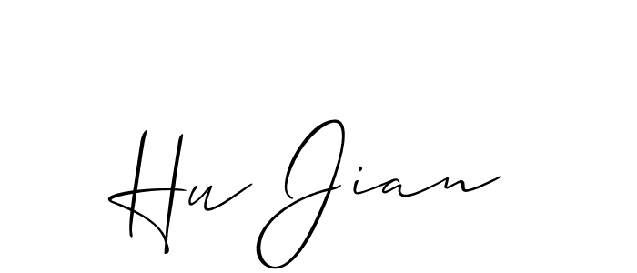 How to make Hu Jian signature? Allison_Script is a professional autograph style. Create handwritten signature for Hu Jian name. Hu Jian signature style 2 images and pictures png