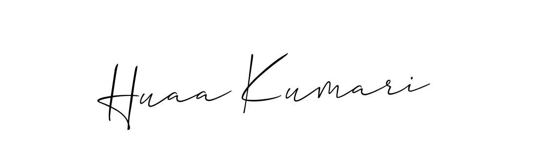 if you are searching for the best signature style for your name Huaa Kumari. so please give up your signature search. here we have designed multiple signature styles  using Allison_Script. Huaa Kumari signature style 2 images and pictures png