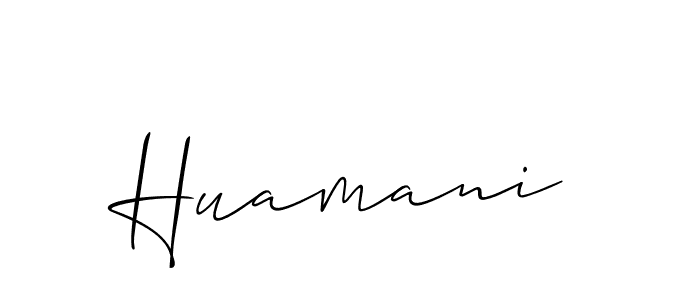 How to make Huamani name signature. Use Allison_Script style for creating short signs online. This is the latest handwritten sign. Huamani signature style 2 images and pictures png