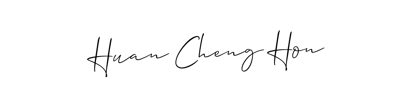 Design your own signature with our free online signature maker. With this signature software, you can create a handwritten (Allison_Script) signature for name Huan Cheng Hon. Huan Cheng Hon signature style 2 images and pictures png