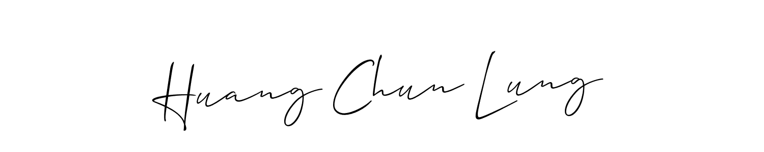 Also You can easily find your signature by using the search form. We will create Huang Chun Lung name handwritten signature images for you free of cost using Allison_Script sign style. Huang Chun Lung signature style 2 images and pictures png